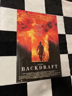 Vintage Original Prerelease Backdraft Movie Poster 35” X 23”