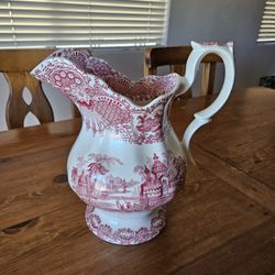 Pickman La Cartuja De Sevilla Transferware Porcelain Pitcher