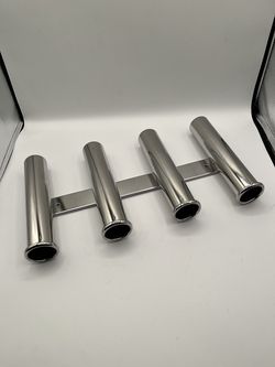 4 link Fishing Rod Holder, Side Mount, Wall Mount, Stainless Steel