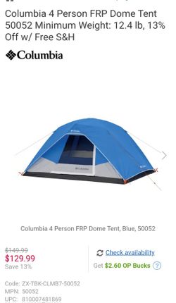 正規代理店 New Camping Columbia By Point Tabor Tent Dome Person 4 帽子