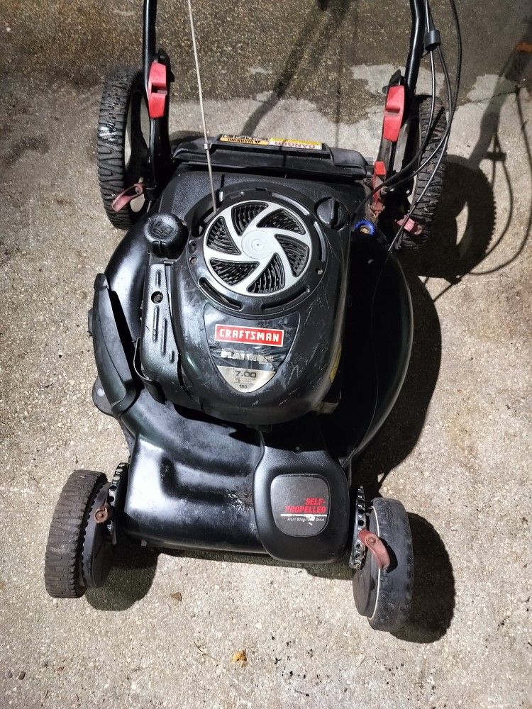7 HP , 22" BIG WHEEL SELF PROPELLED MULCHING CRAFTSMAN MOWER, SHARP BLADE,SIDE DISCH, WORKS GREAT