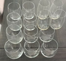 14 Stemless Wine Glasses