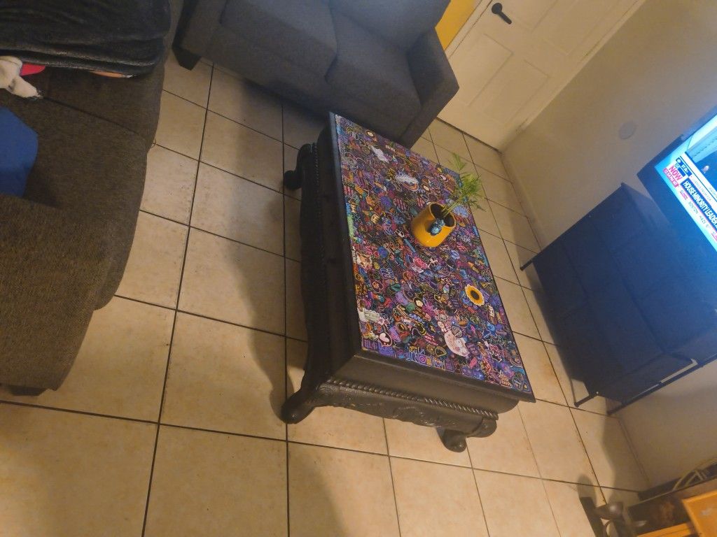 Coffee Table Custom Stickered Surface 