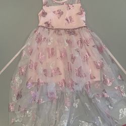 Girls Butterfly Pink Dress