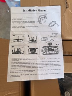 Black Cage Ceiling Light Chandelier – New/Open Box