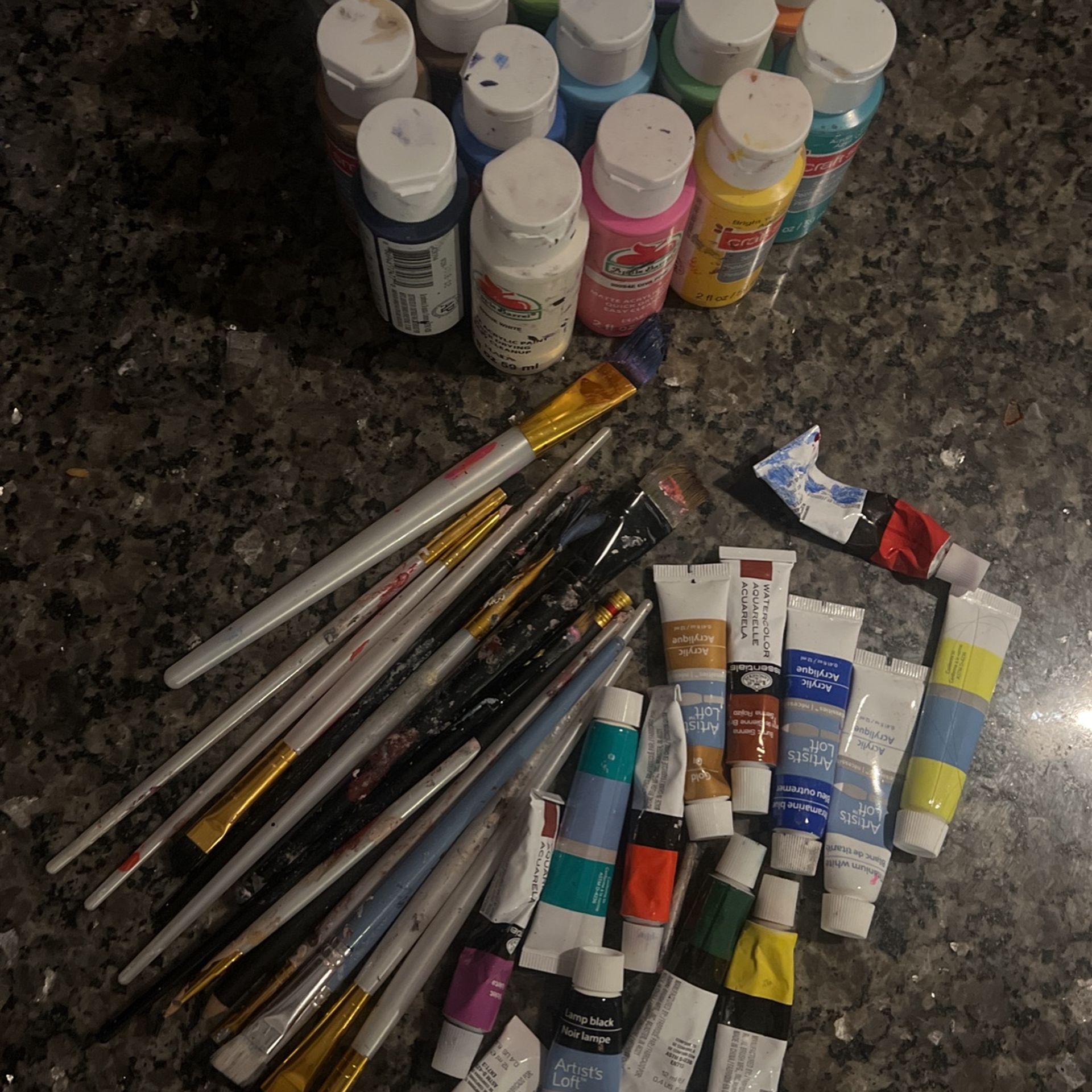 Acrylic Paint And Brushes
