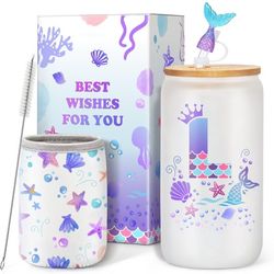 Mermaid Glass Gift Cup For Girls - L