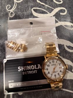 Shinola VintanDetroit Gold Tone Watch