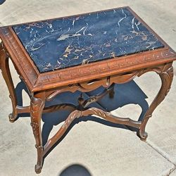 Antique Eastlake End Table Fire Marble