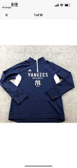 New York Yankees Pullover Boys Large Blue 1/4 Zip Baseball MLB Mock Neck Youth