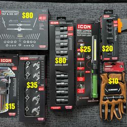 Icon Tools New Condition Prices Are Labeled In The Picture Wrench Set Lights Sockets
