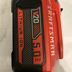 CRAFTSMAN V20 20-Volt 5.0ah Hour; Lithium Power Tool Battery