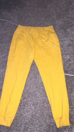 Yellow Large Men Champion Sweatpants