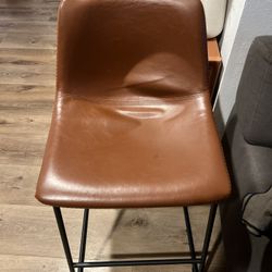Brown Leather Bar Stool