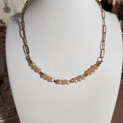 Stainless Steel Handmade Sunstone Necklace