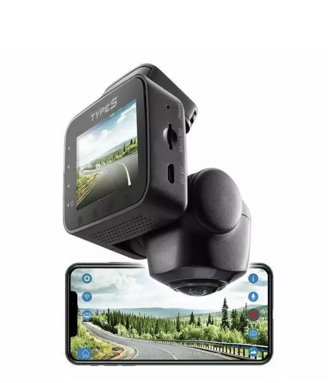 Type S 360 Degree Smart Dash Camera NEW IN BOX/SEALED