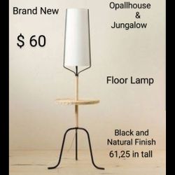 Brand New Opallhouse & Jungalow Floor Lamp Black And Natural Finish 