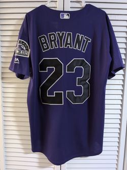 Majestic MLB Kris Bryant #23 Colorado Rockies Baseball Jersey Medium Purple