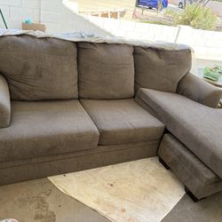 Grey sectional.  left or right ottoman 