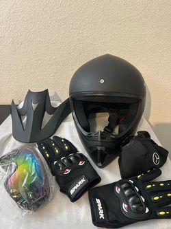 Motocross Helmet Set with Gloves and Goggles for Kids