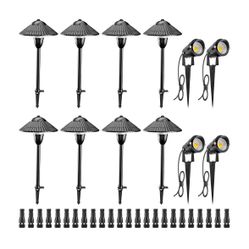 ZUCKEO Low Voltage Landscape Pathway Lights, 5W Aluminum Outdoor LED - 12 Pack