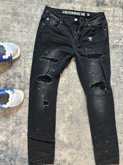 Men’s Black & White Spotted Jeans Size 34