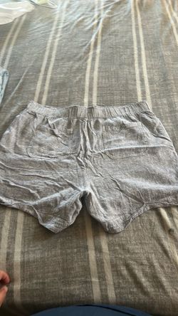 Gray Casual Elastic Waist Shorts