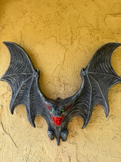 Large Vintage Halloween Bat Wall Decor 15” wing span