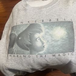Women’s Disney Store Tinkerbell Sharing The Magic Crewneck Cropped Sweater Size Large