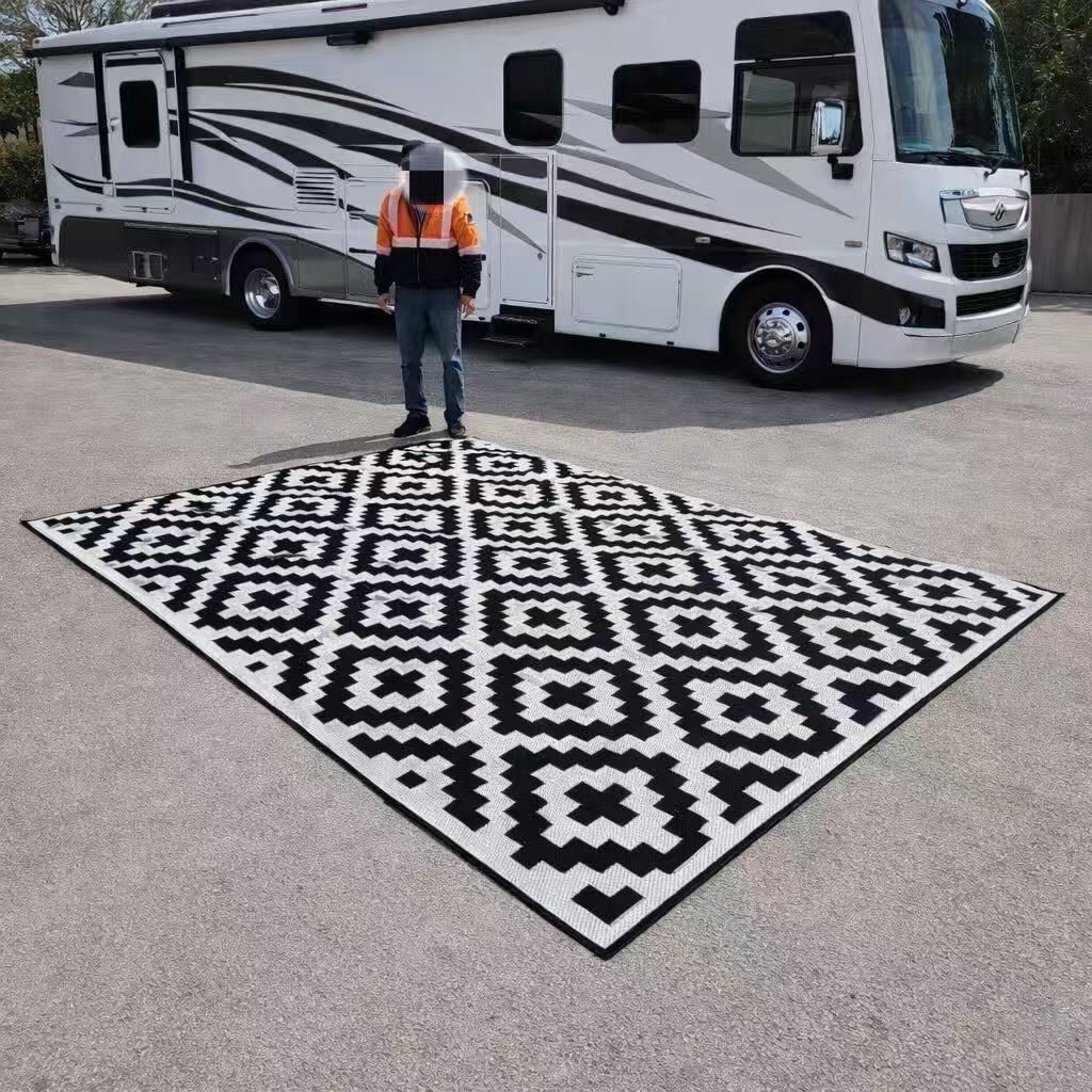 NEW 9x12 Feet XL Size Waterproof Camping Patio Deck Floor Mat RV Beach Park Carpet Rug Foldable With Portable Bag