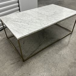 Westelm - Rectangle Coffee Table With Marble Top. Est. Retail Price $900 (including Tax)