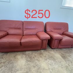 Leather Sofa/ Loveseat & Single Seat  