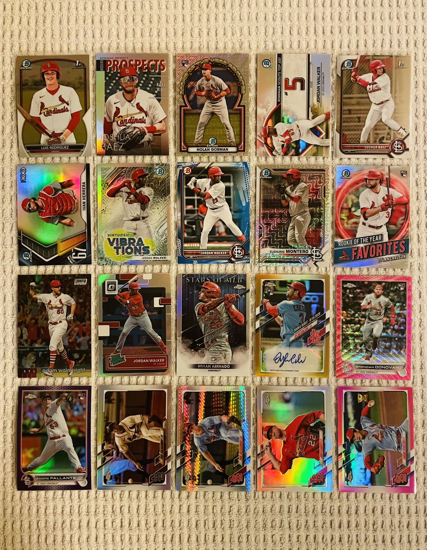 St. Louis Cardinals 40 Card Baseball Lot! Rookies, Prospects, Refractors, Autographs, Relics, Short Prints, Variations & More!