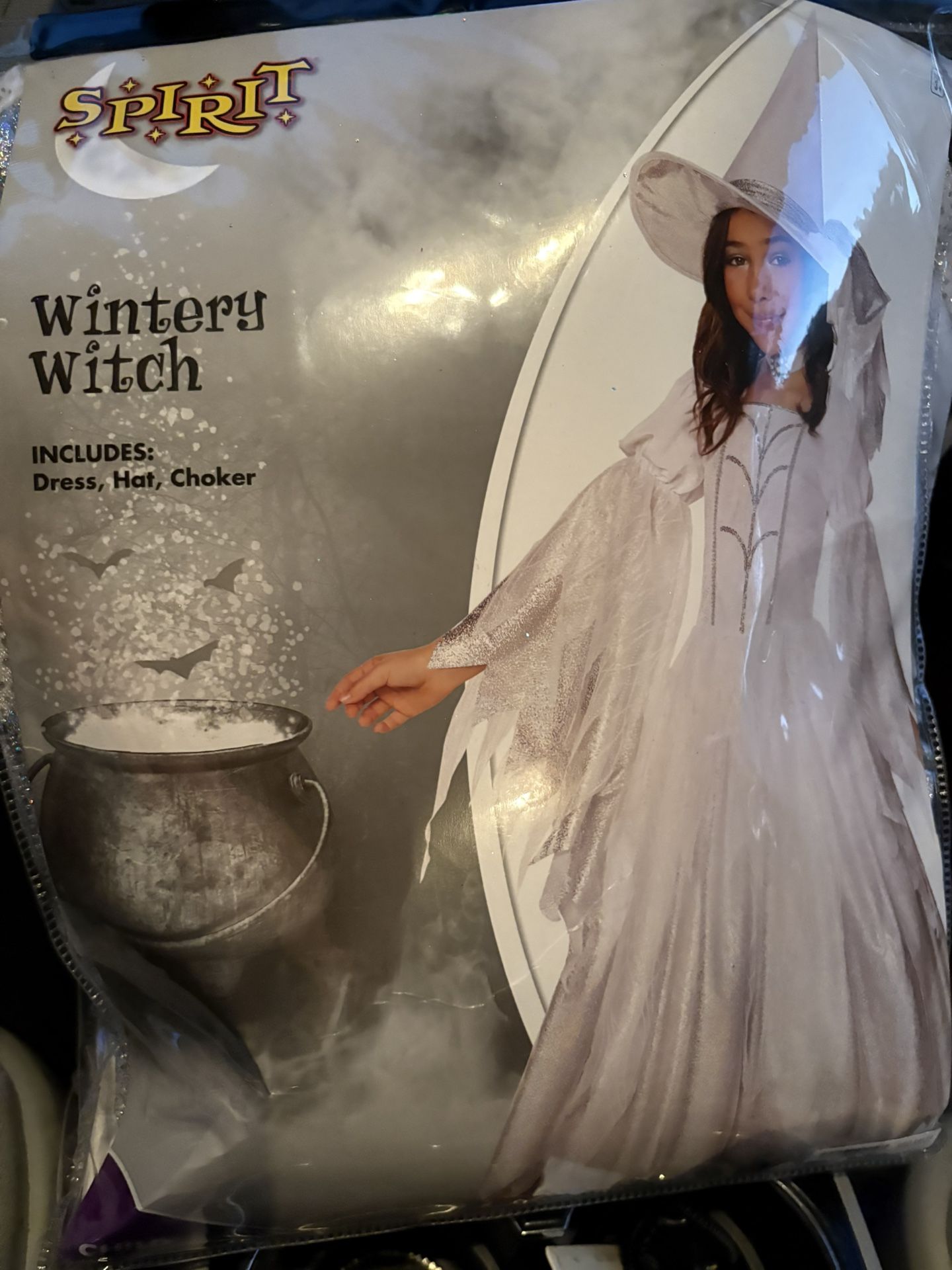 Pretty Witch Costume Size 8/10 For Girls With Wand