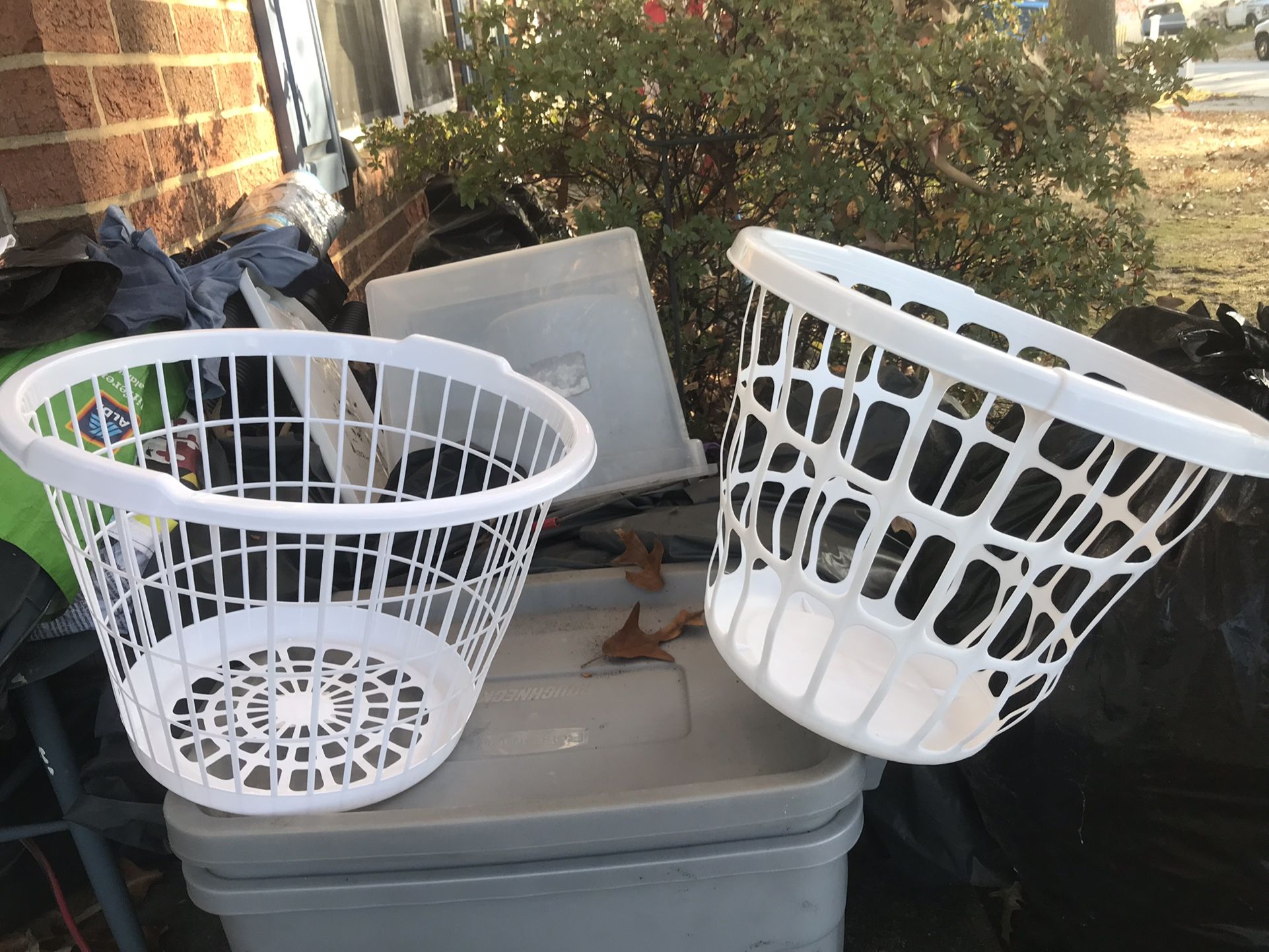 Two new laundry baskets only five dollars