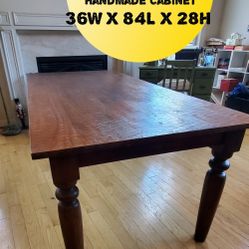 Country French Farmhouse Table.. FREE CABINET!