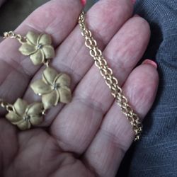 Goldplated Plumaria Flower Necklace