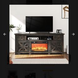 BRAND NEW! Tv Stand With Fireplace Attached And Power Sockets. **OBO**