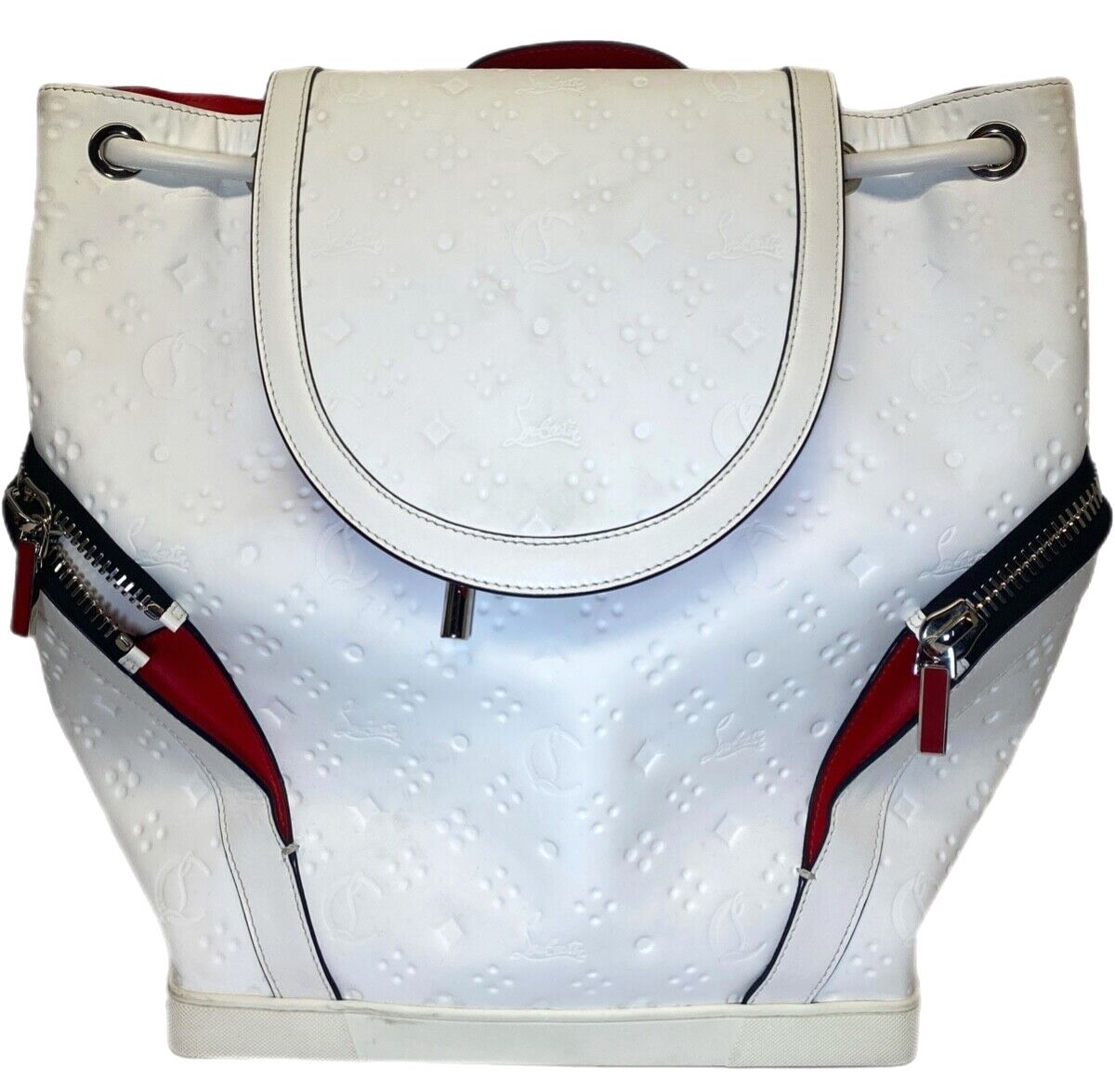 Christian Louboutin Explorafunk Leather Calf Medium Snow White Backpack Bag Mens Women’s NO Louis Vuitton Jordan Balenciaga Rolex Cartier Armani Gucci