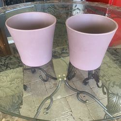 Two  6” Tall Ceramic Pots 61/2” Dia New  