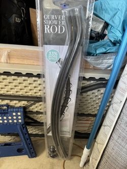 Bath Bliss Curved Shower Rod Black