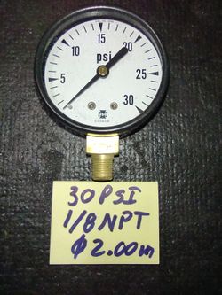 Pressure Gauge, Ametek P500 30 PSI, 1/8 NPT