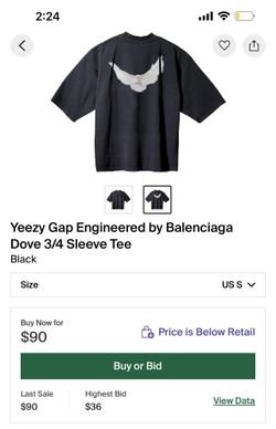 Yeezy Gap Engineered By Balenciaga Dove 3/4 Black Sleeve Yee