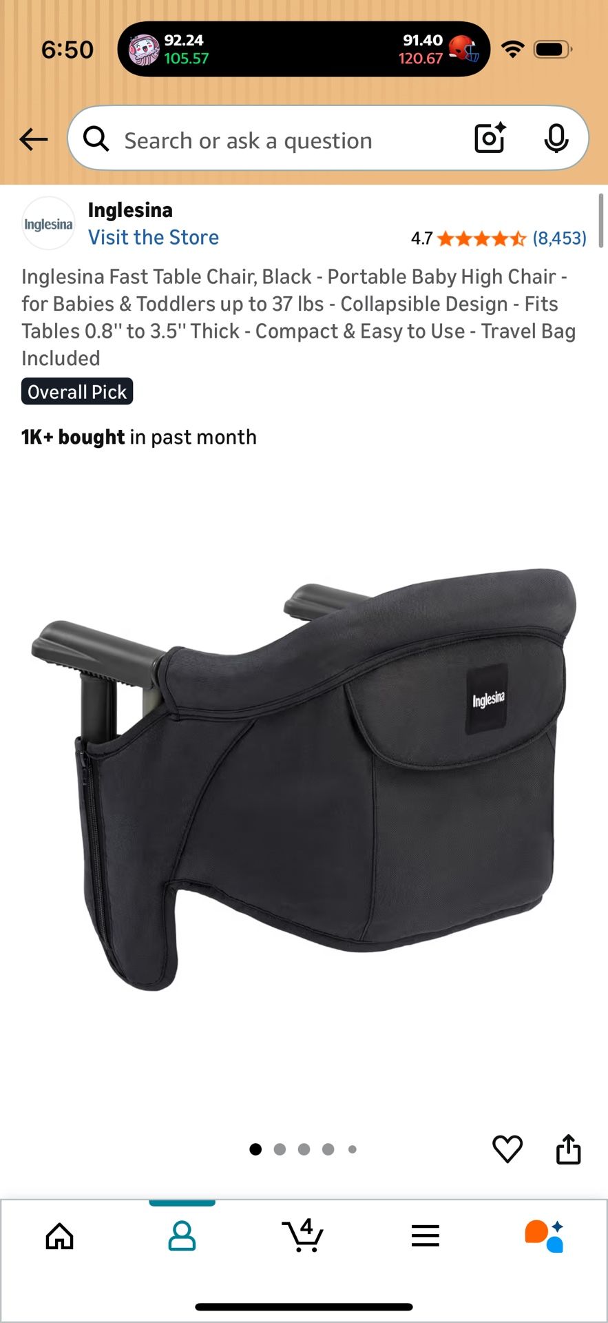 Inglesina Portable Baby High Chair