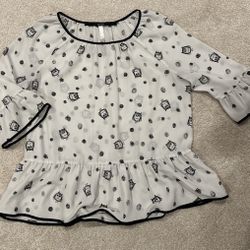 Owl Print Blouse (Medium)