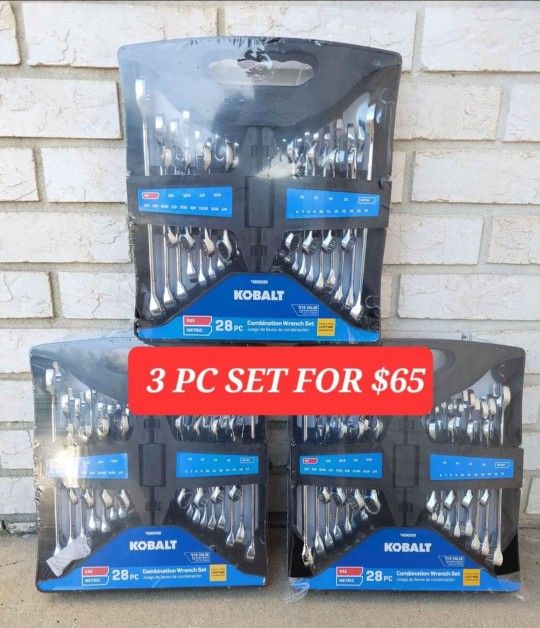 3 FOR $65 - KOBALT 28 PIECE STANDARD & METRIC WRENCH SET (3 FOR $65)
