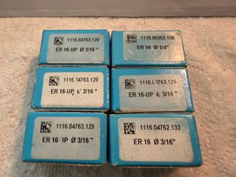 Rego-Fix ER16-UP Collets. / Total of 6 in this lot. (Swiss made)