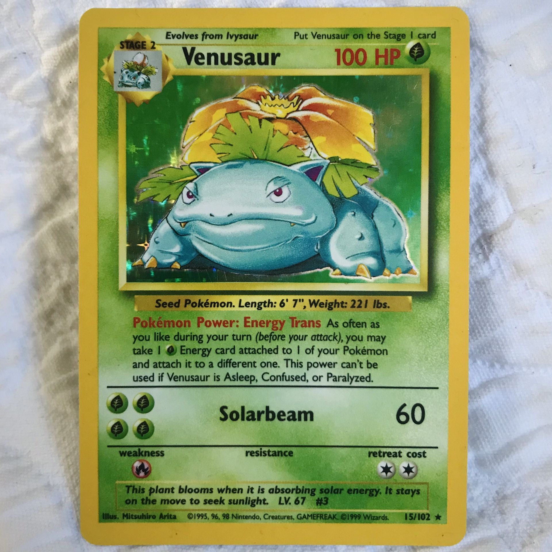 Holo Rare Venusaur Pokémon Card