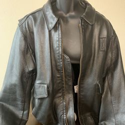 80s Leather Members Only (like) Bomber jacket sz L