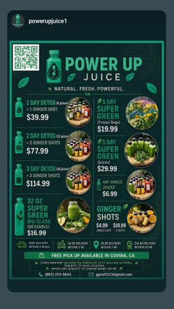 Green juice and detox juices.